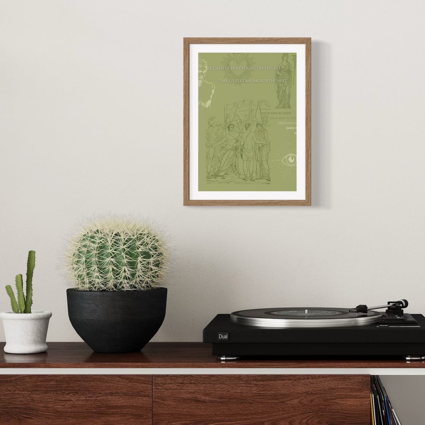 Artist Made Prints - Peace Focused Olive Green Monochrome Decor Poster
