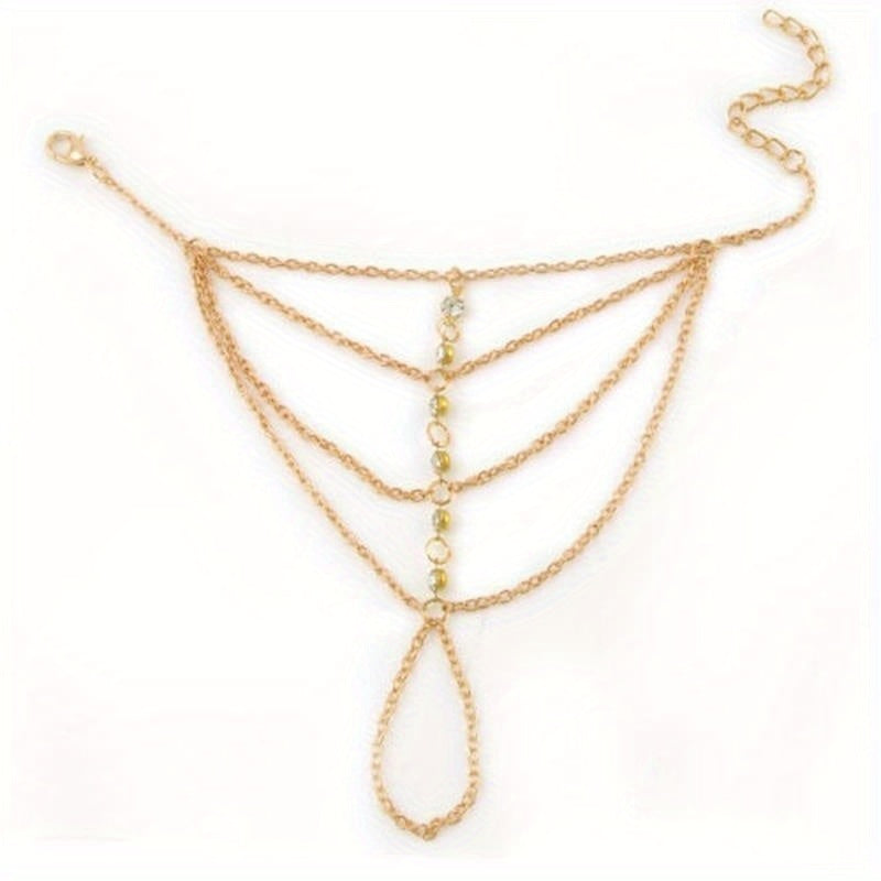 cascading chain hand adornment ring