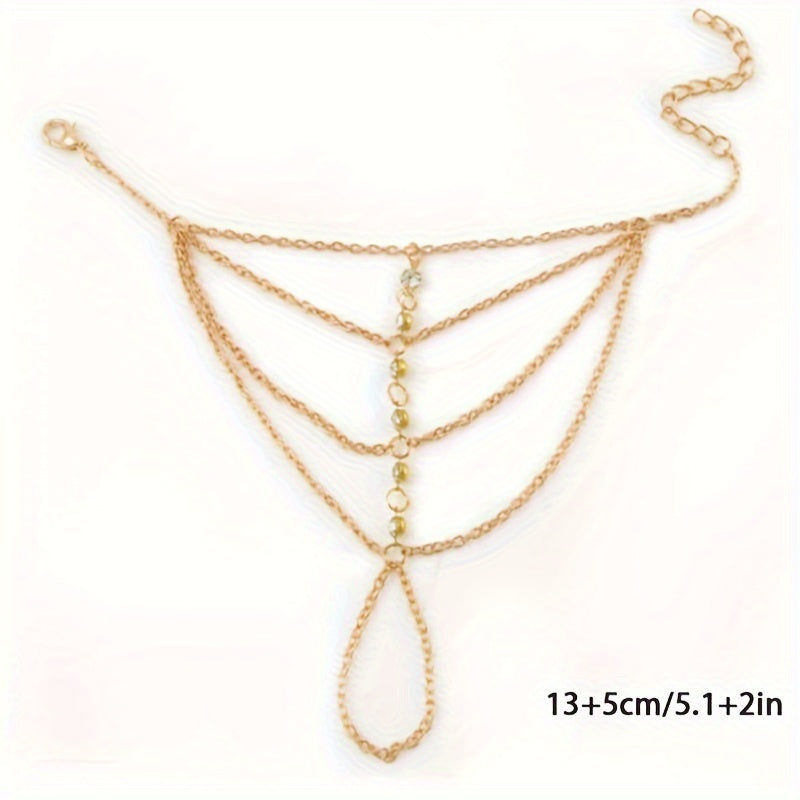 cascading chain hand adornment ring