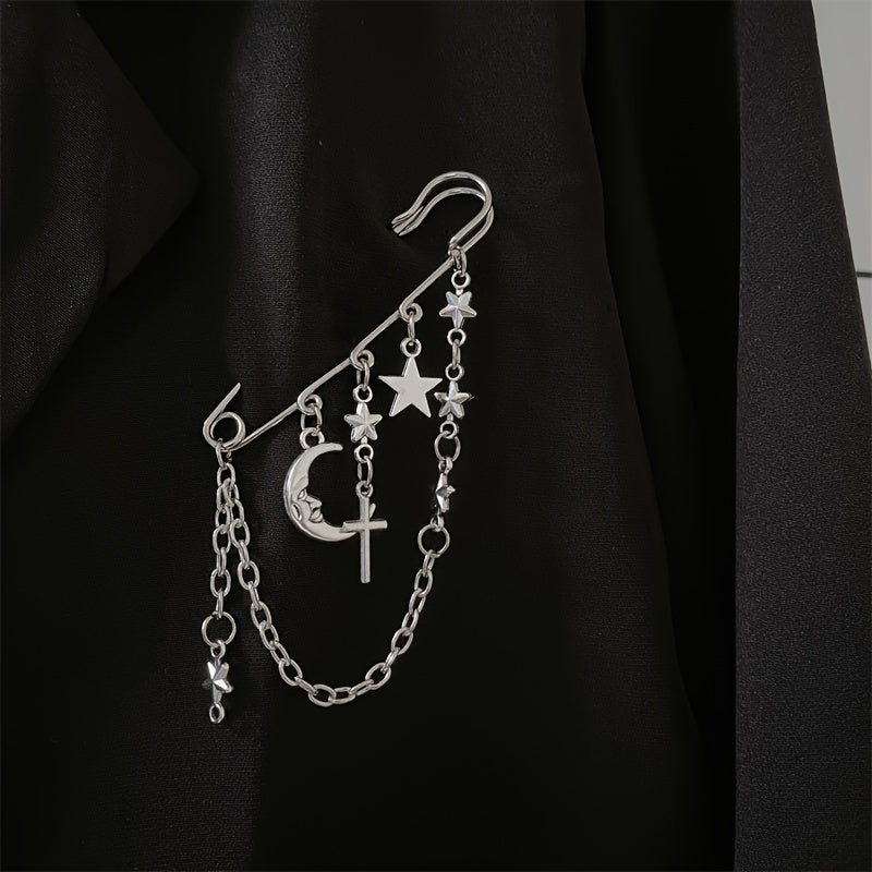 'i keep those celestial constellations on me' decorative adornment safety-pin