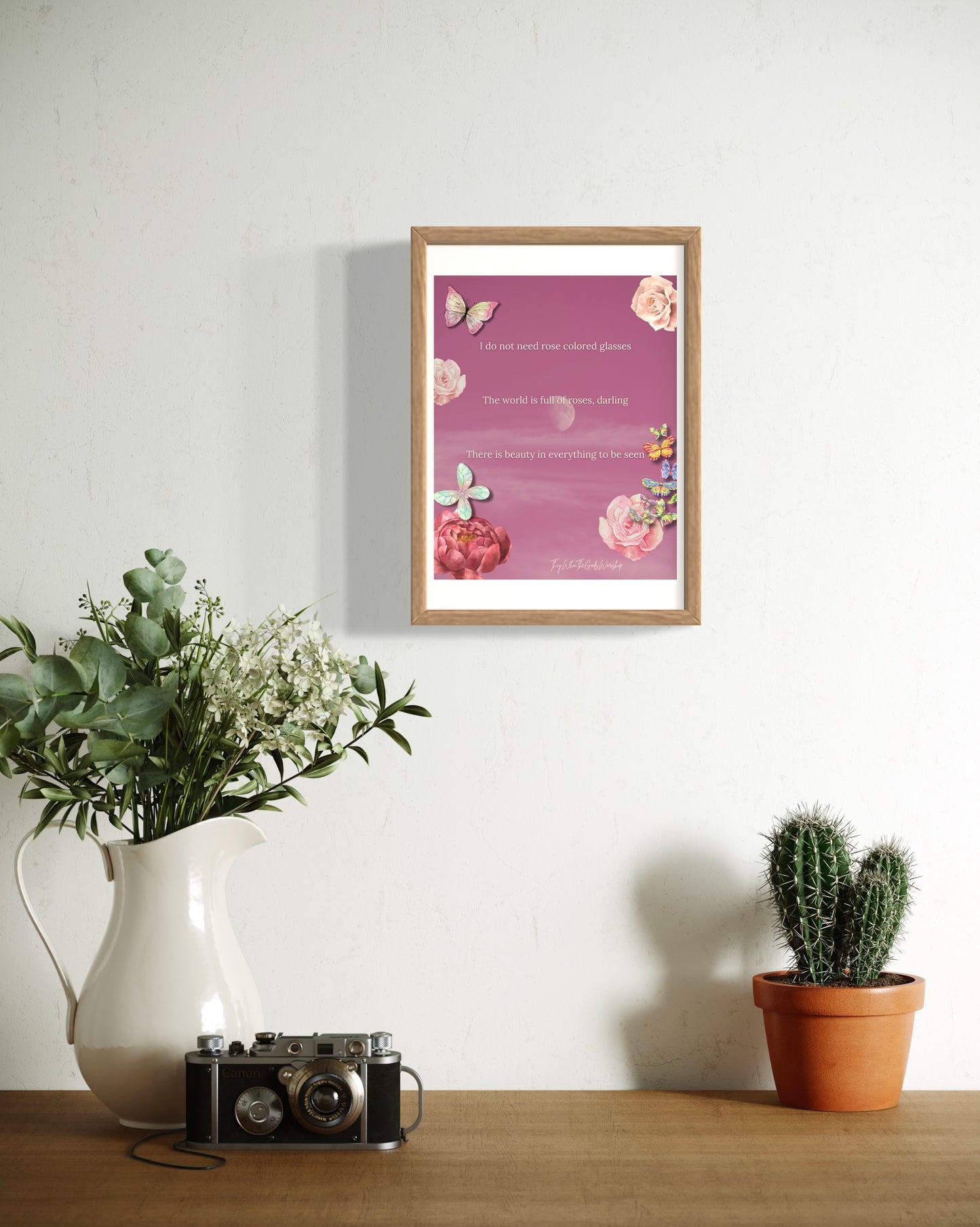 Artist Made Poetry Print - Pastel Pink Paradise Decor Poster - Olive Made