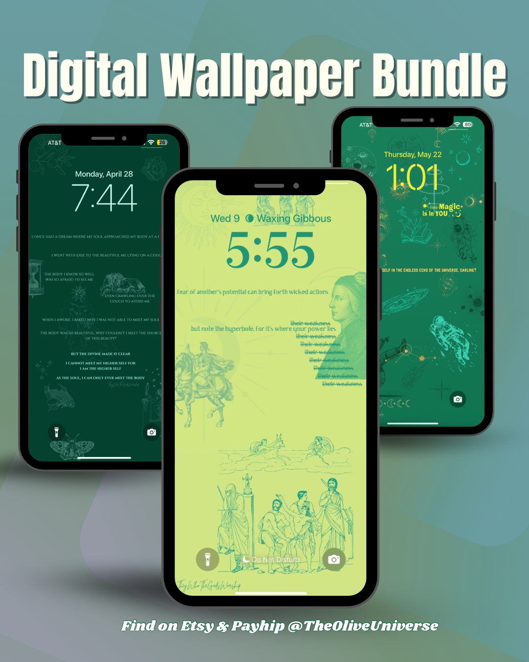 ✨ Rare Poetic Digital Wallpaper Bundle — 3 Designs ✨