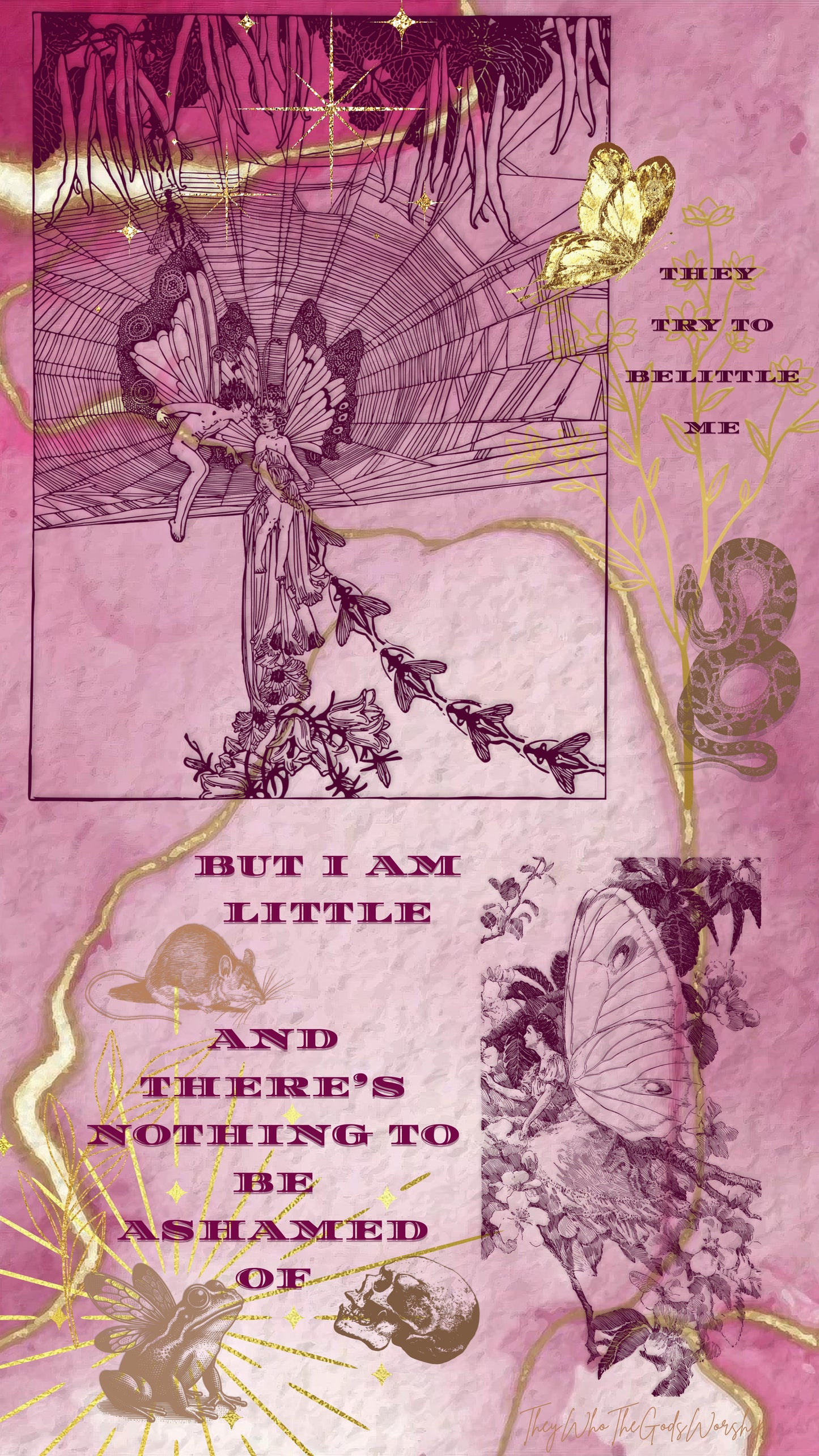 Artist Made Poetry Print - Pastel Pink Paradise Decor Poster - Olive Made