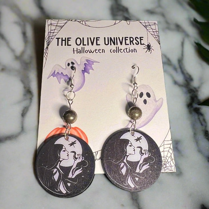 Midnight Veil – Hematite & Silver Mystical Earrings