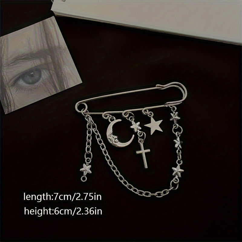 'i keep those celestial constellations on me' decorative adornment safety-pin