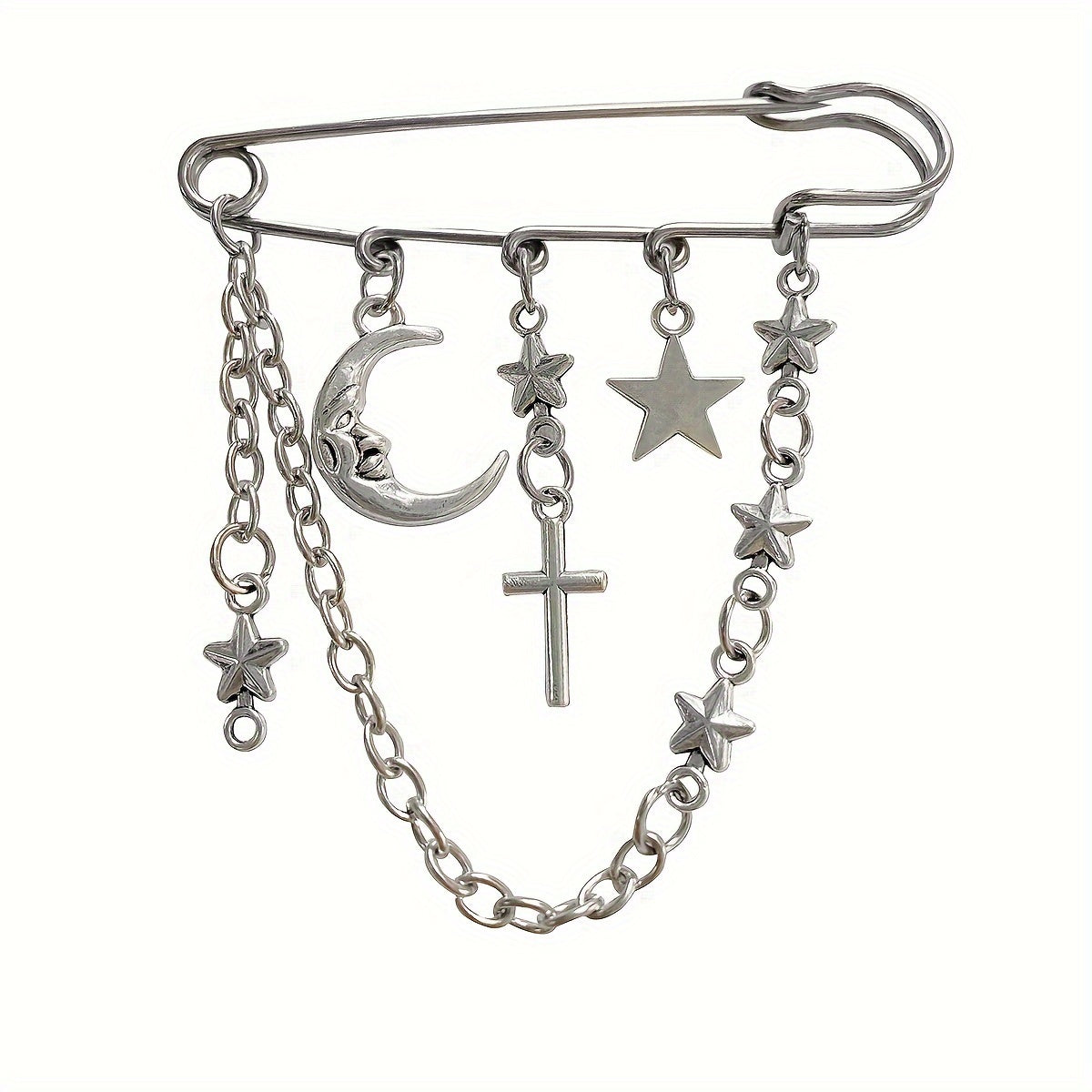 'i keep those celestial constellations on me' decorative adornment safety-pin