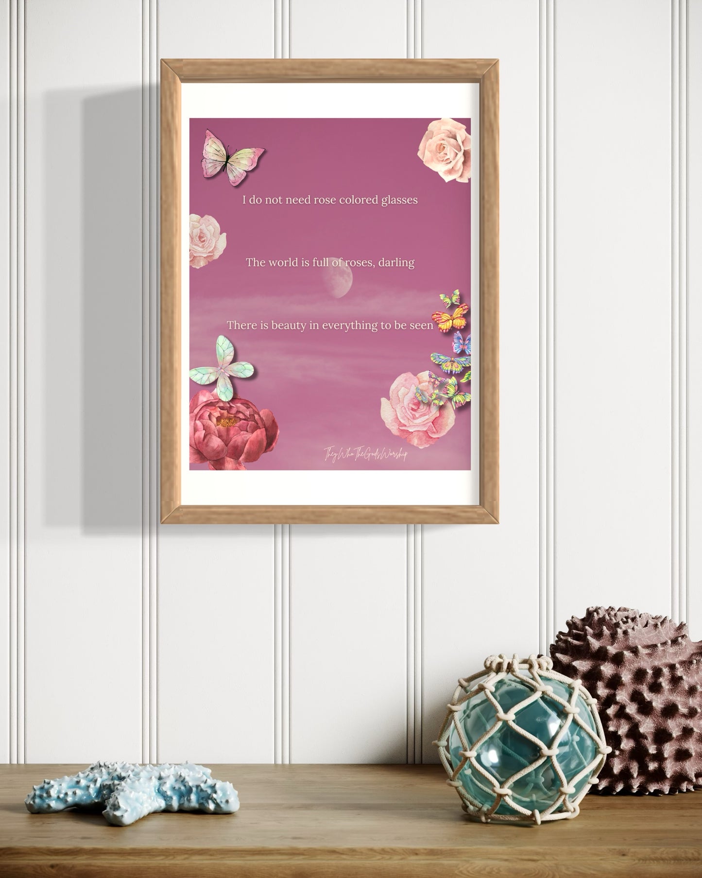 Artist Made Poetry Print - Pastel Pink Paradise Decor Poster - Olive Made