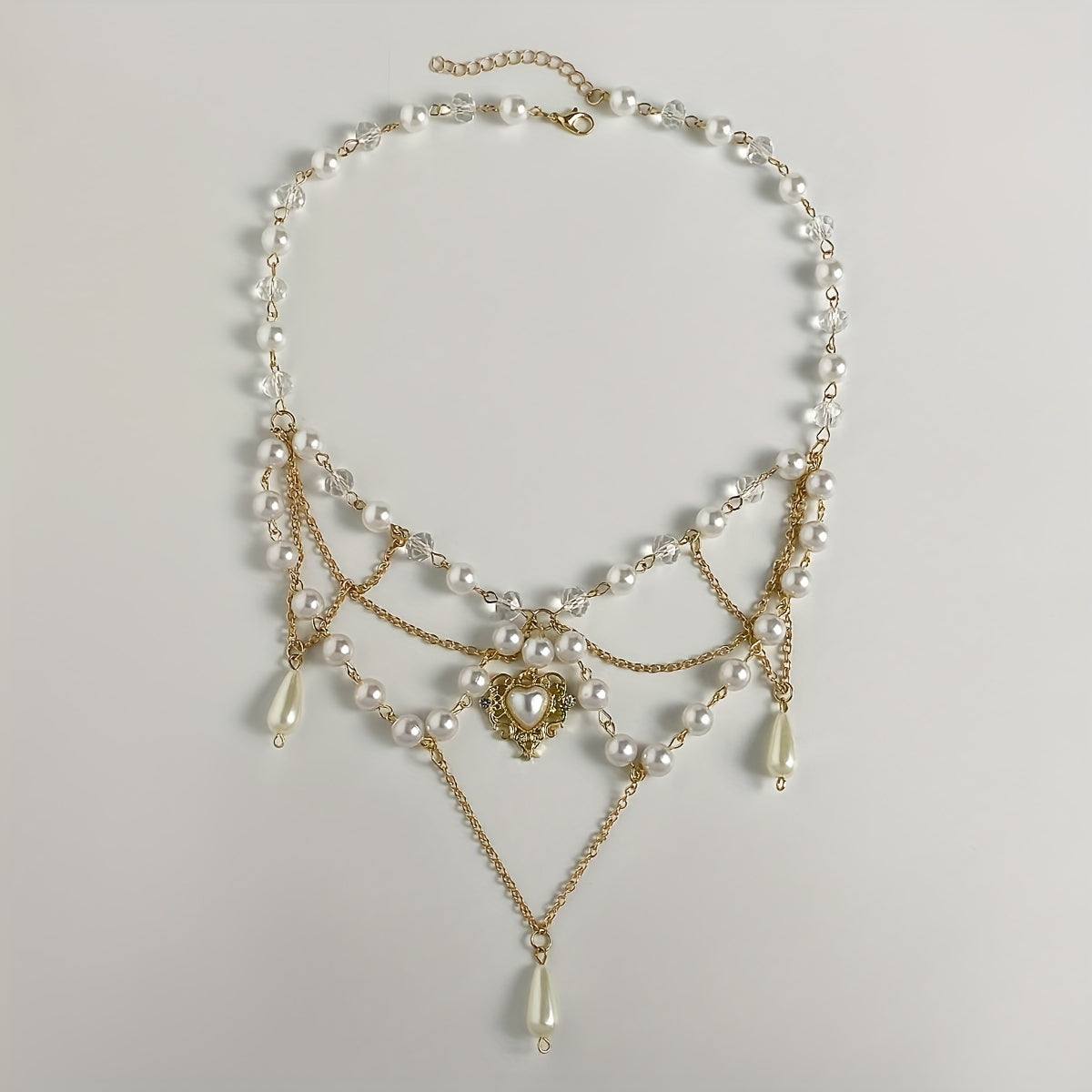 baroque angelic cascading necklace