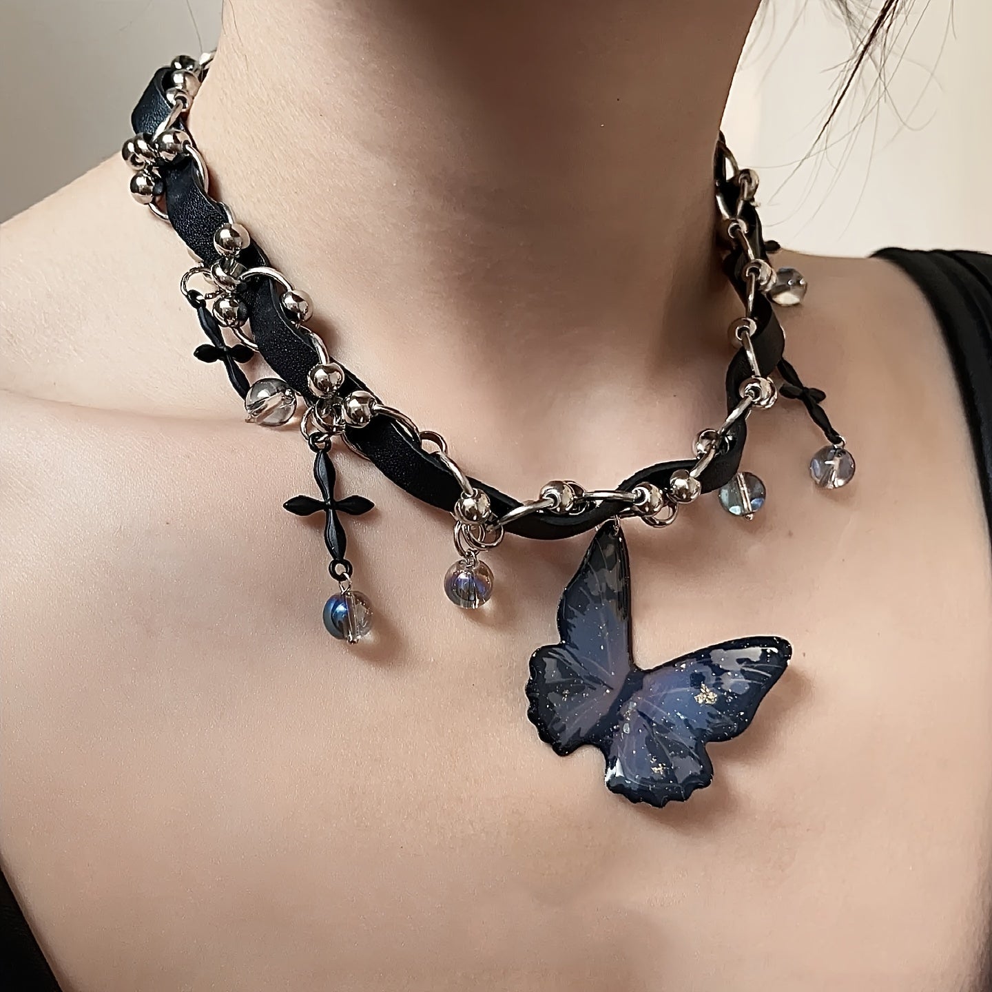 gothic fae butterfly choker