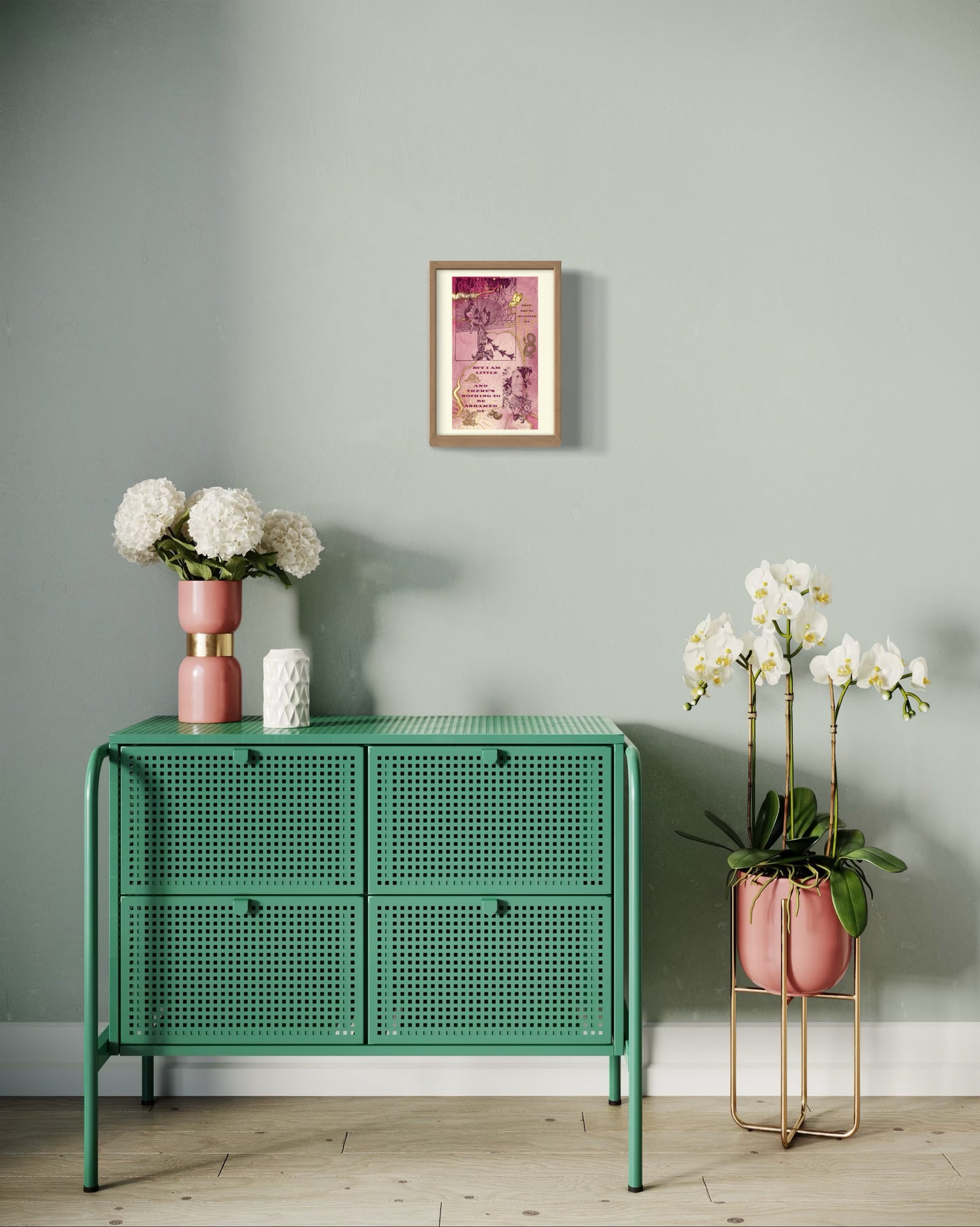 Artist Made Poetry Print - Pastel Pink Paradise Decor Poster - Olive Made