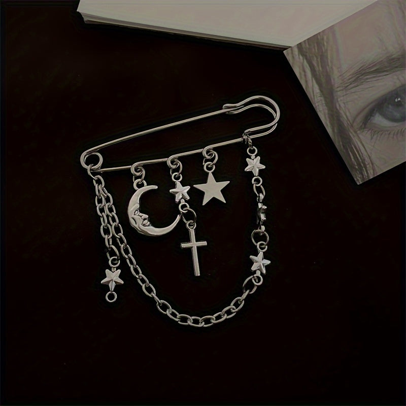 'i keep those celestial constellations on me' decorative adornment safety-pin