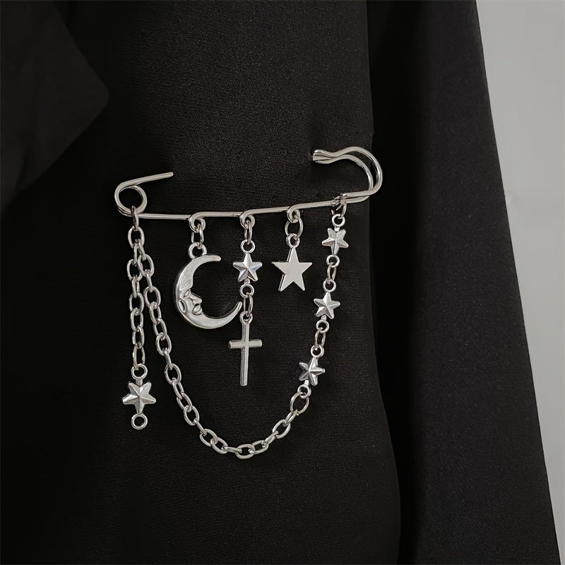 'i keep those celestial constellations on me' decorative adornment safety-pin