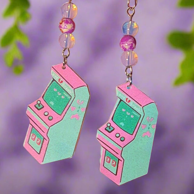Opal & Purple Jasper Retrowave Arcade Earrings
