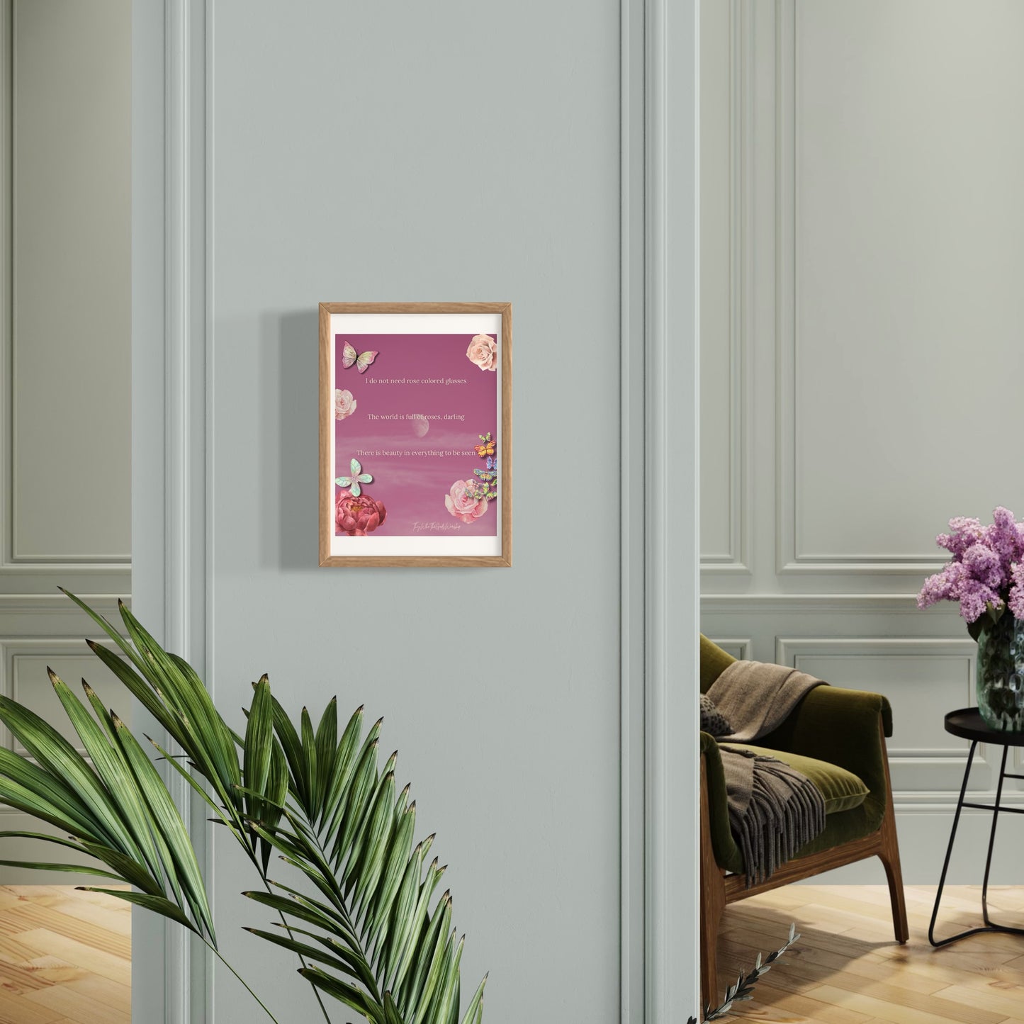 Artist Made Poetry Print - Pastel Pink Paradise Decor Poster - Olive Made