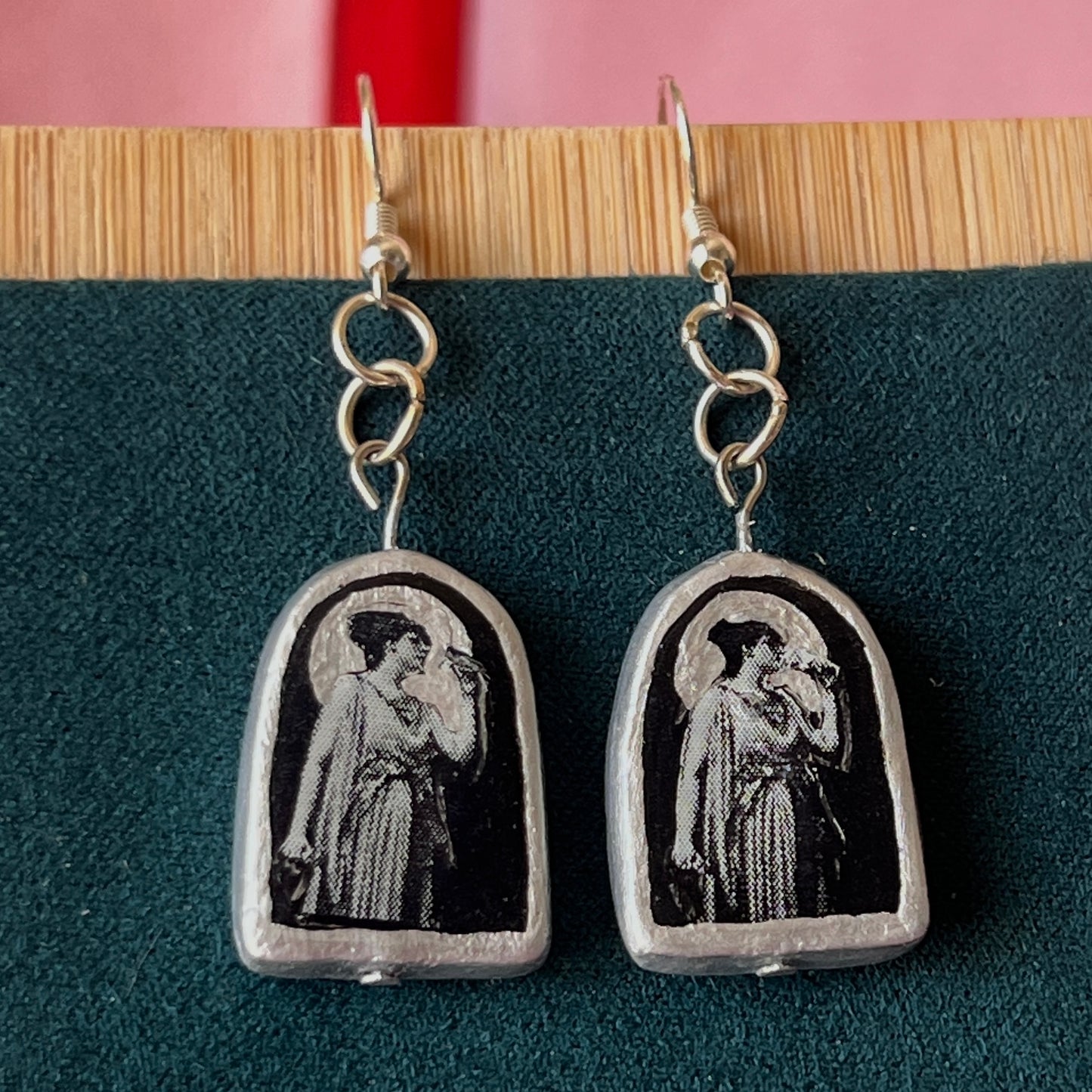 Celestial Oil Painting Earrings | John William Goward & Luis Ricardo Falero Liminal Fine Art | Silver-Plated Findings