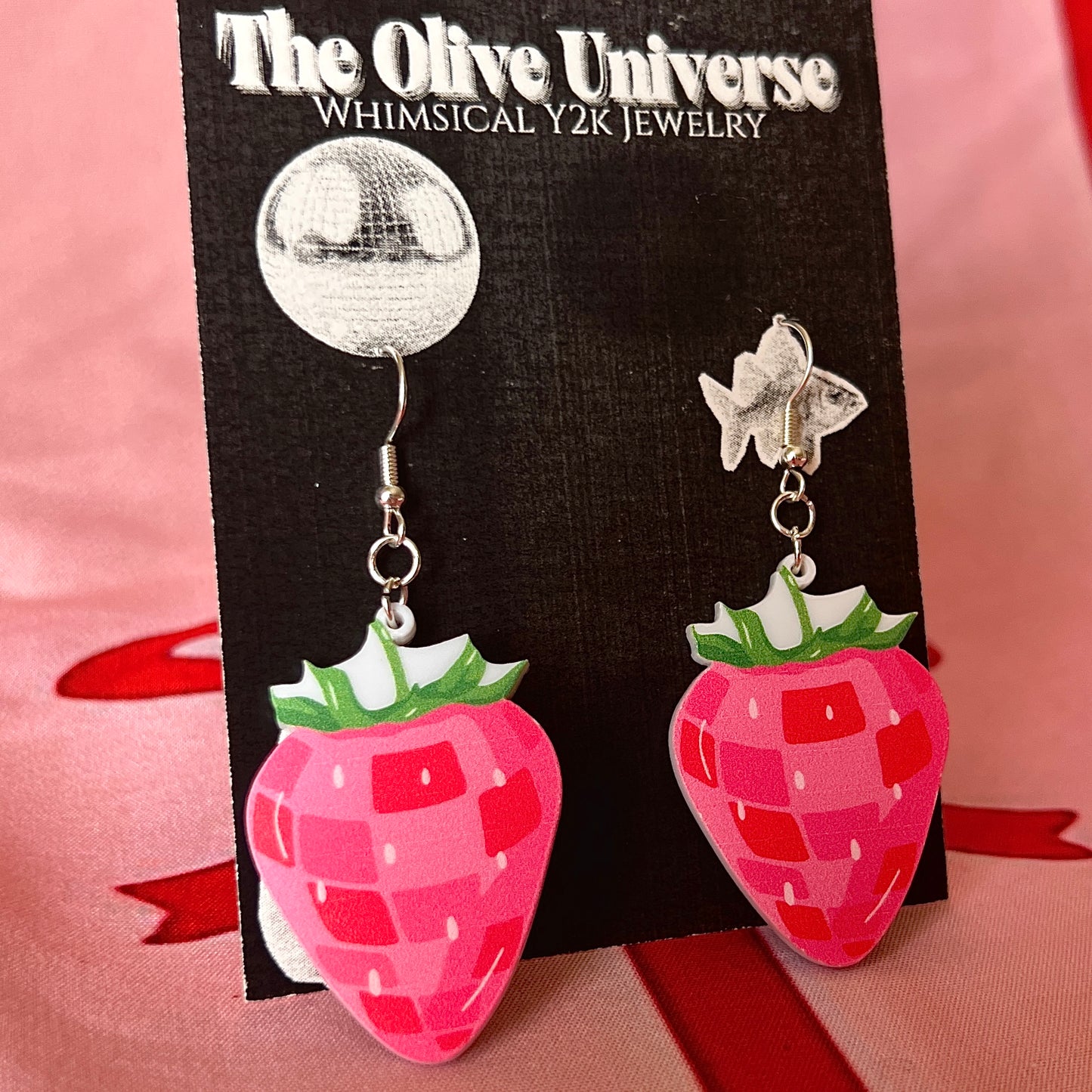 Crystal Disco Berry Extravaganza - Handmade Y2k Earrings - Olive Made