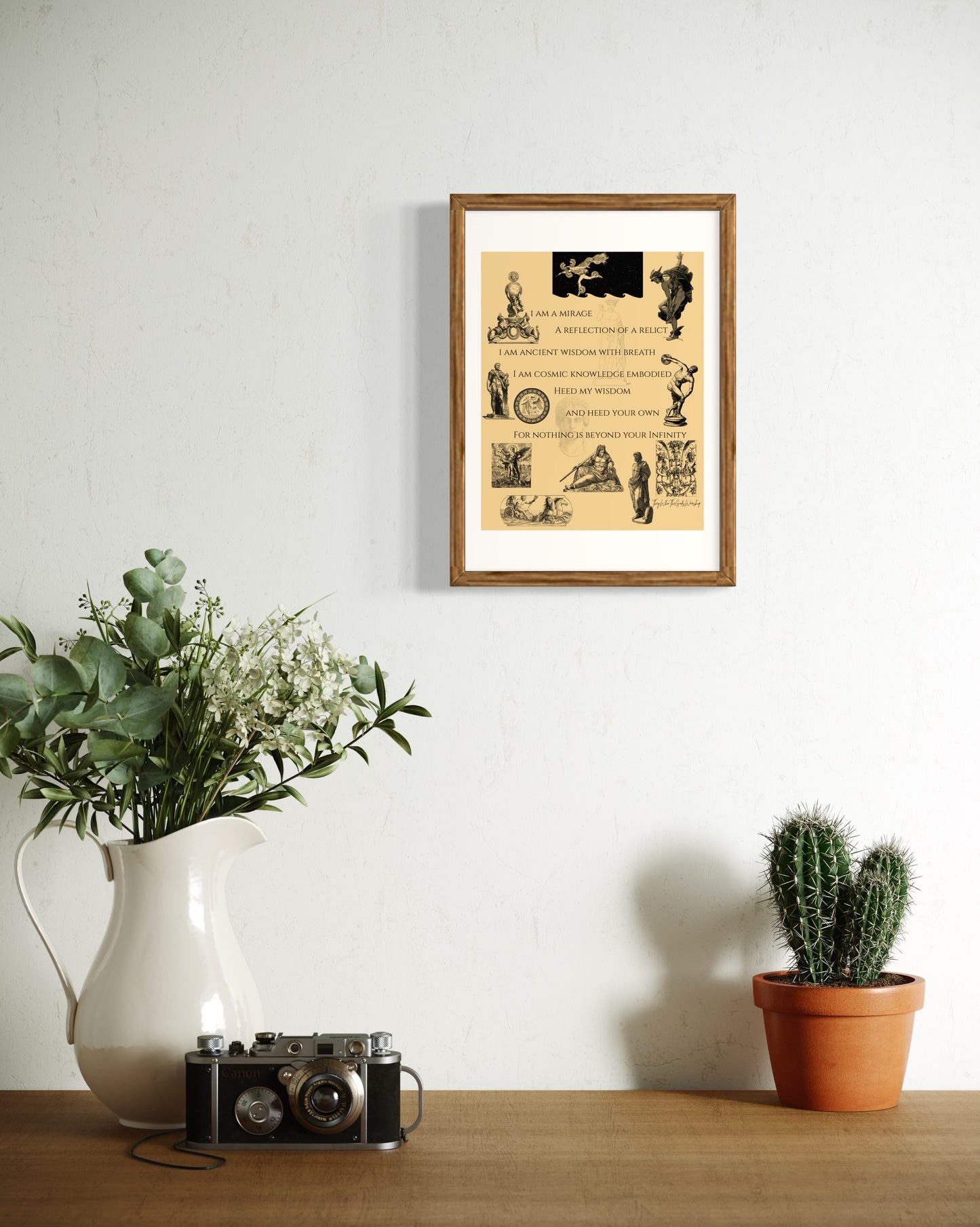 Artist Made Poetry Print - Vintage Beige Decor Print Poster - Olive Made