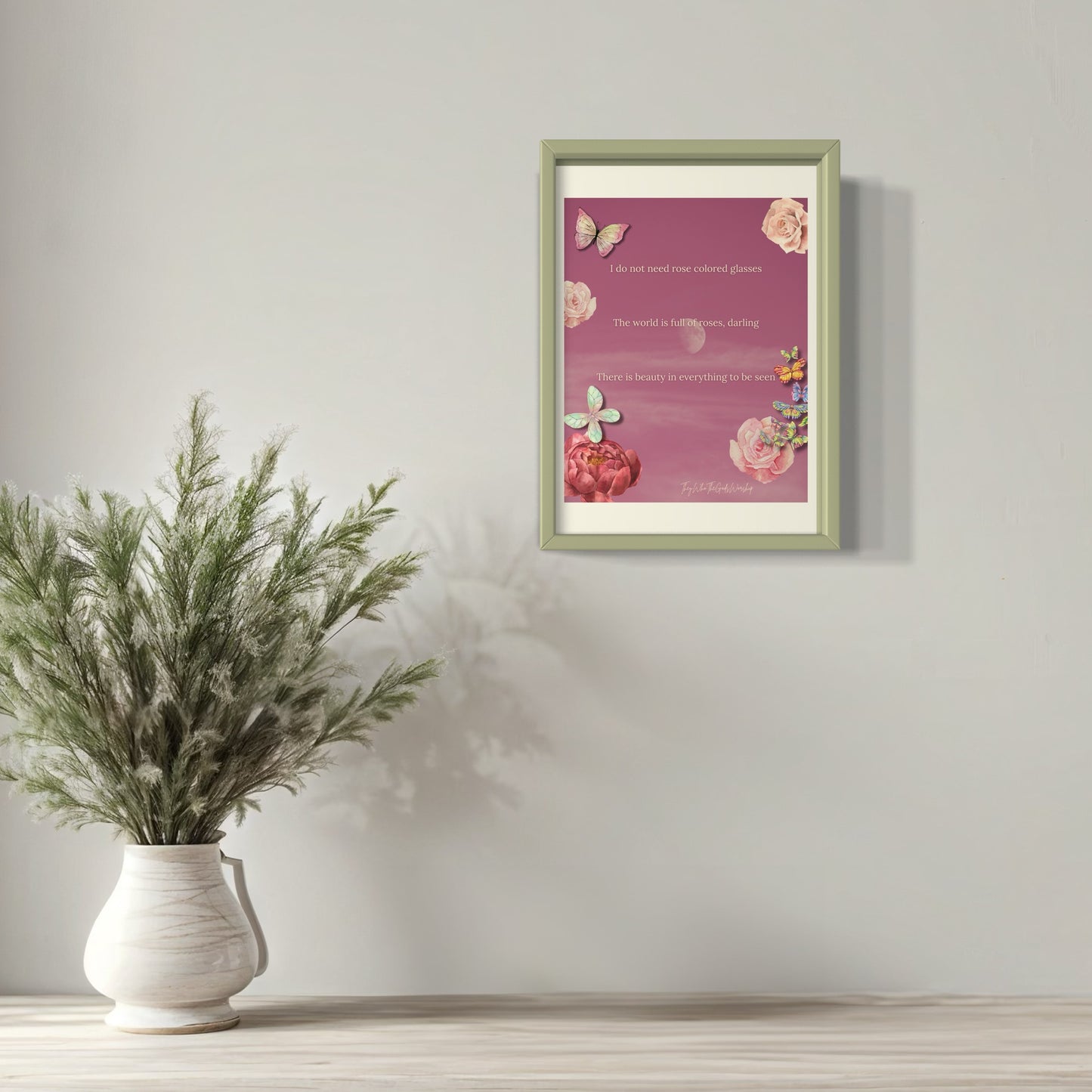 Artist Made Poetry Print - Pastel Pink Paradise Decor Poster - Olive Made