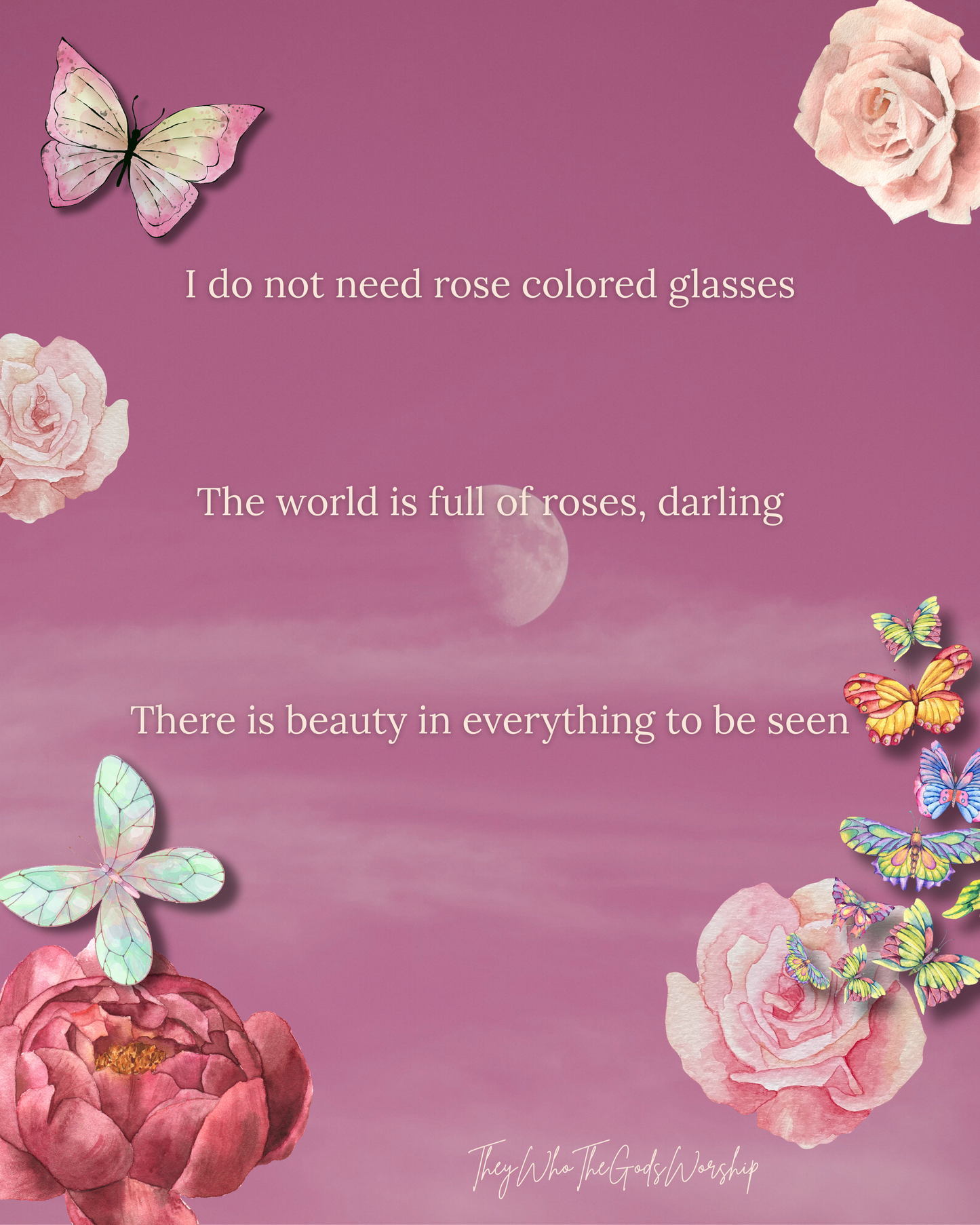 Artist Made Poetry Print - Pastel Pink Paradise Decor Poster - Olive Made