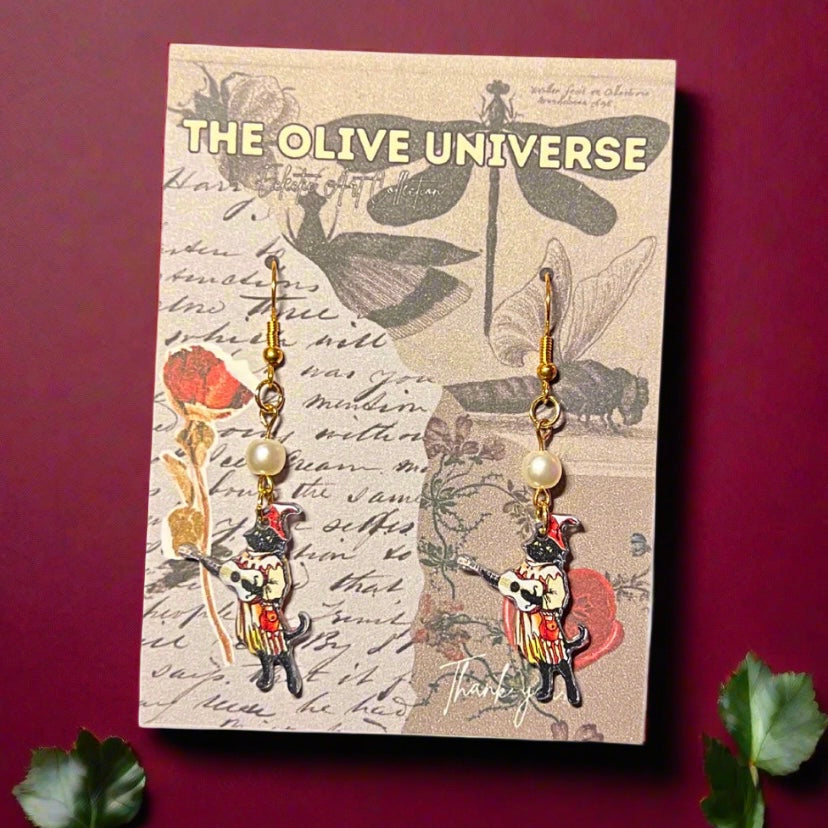 ✨ Harmonious Tune Black Cat Earrings ✨