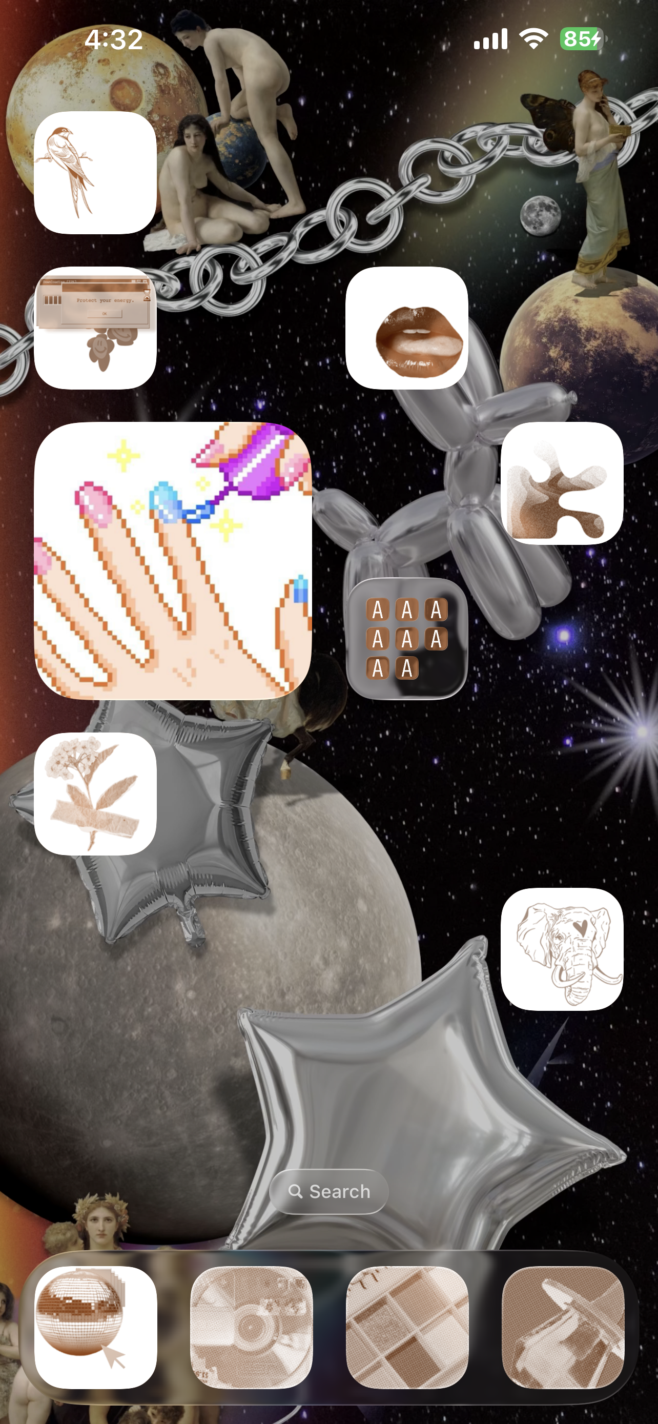 Retro Space Y2K Cutout Collage Wallpaper Bundle (3 Digital Wallpapers)