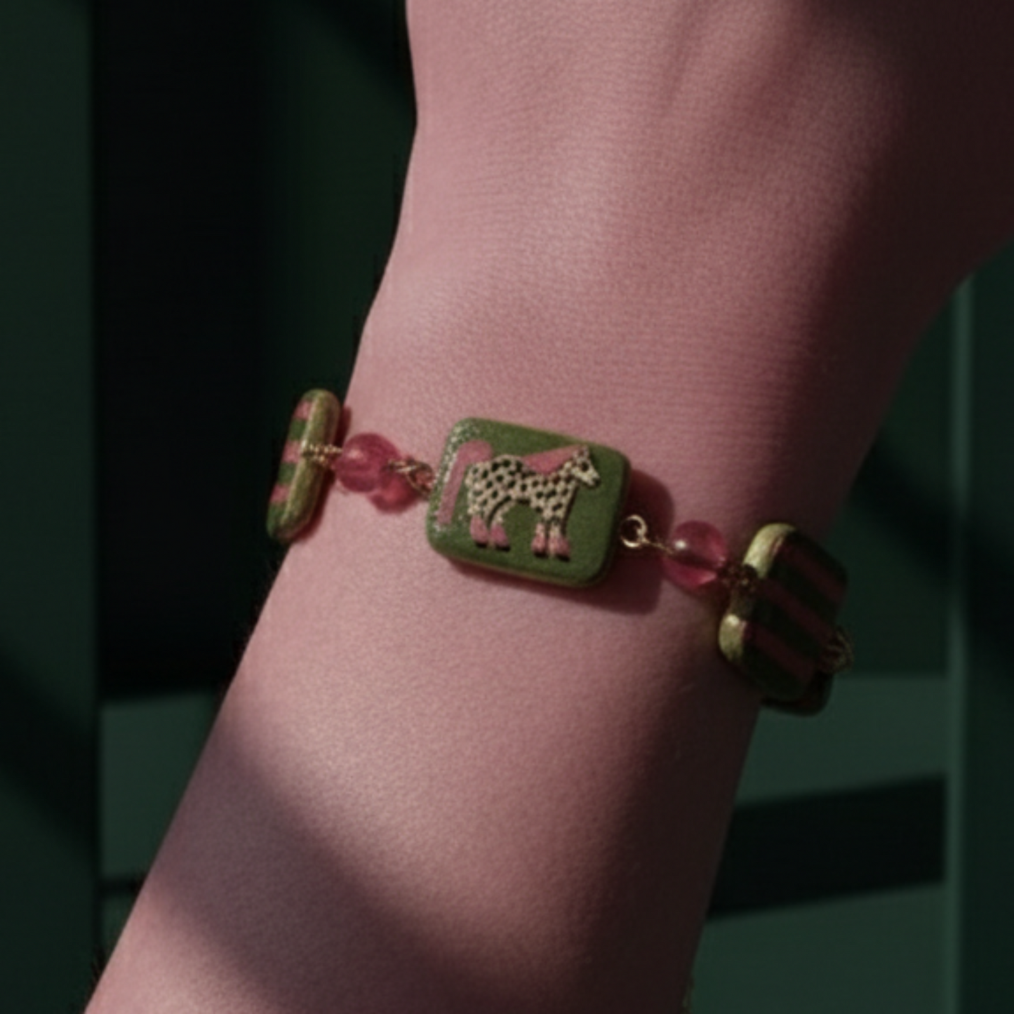 Cheetah Print Pink Pony Bracelet