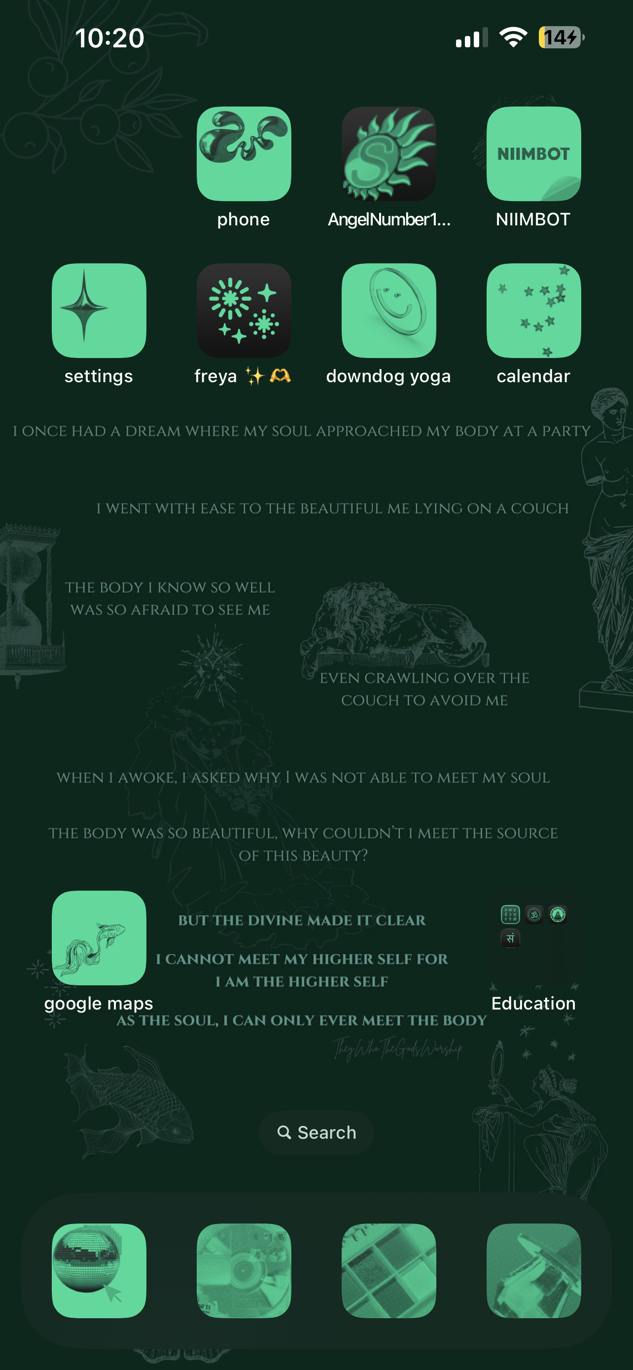 The Soul Can Only Ever Meet The Body - Digital iPhone Lockscreen Poem