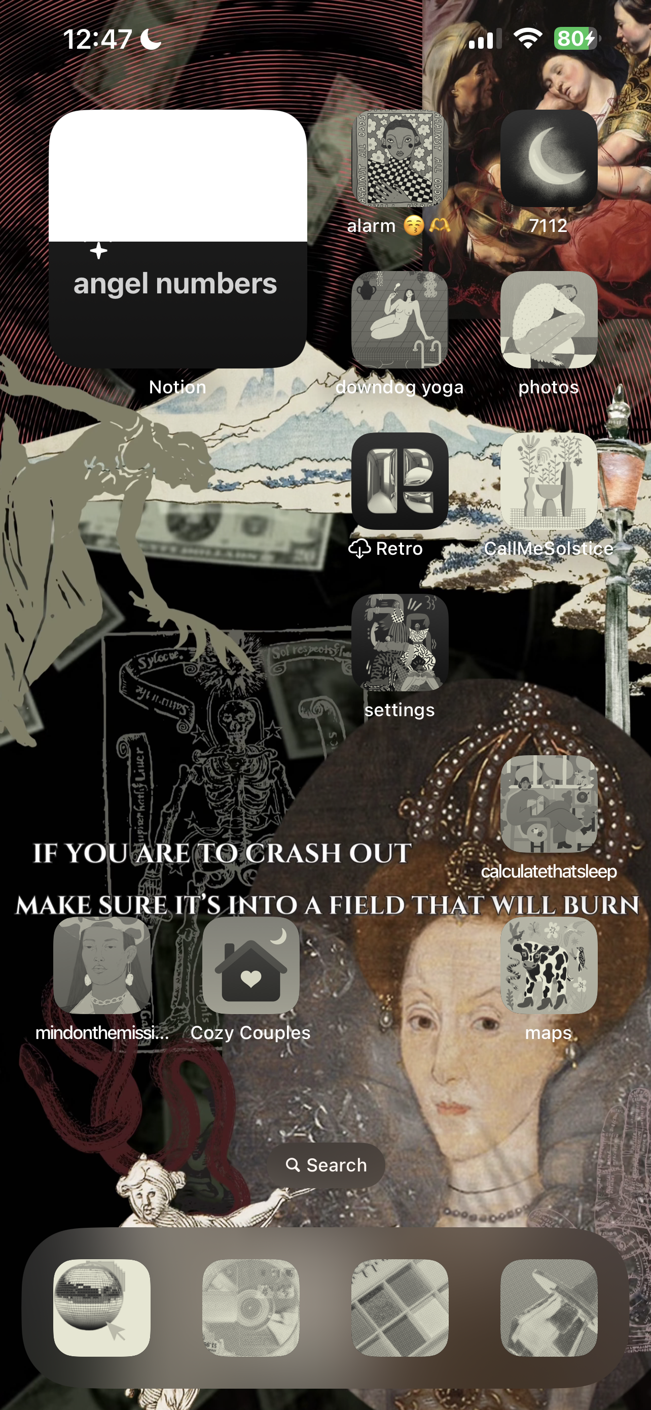 If You Are To Crash Out - Dark Academia Gothic Digital iPhone Lockscreen Wallpaper Poem