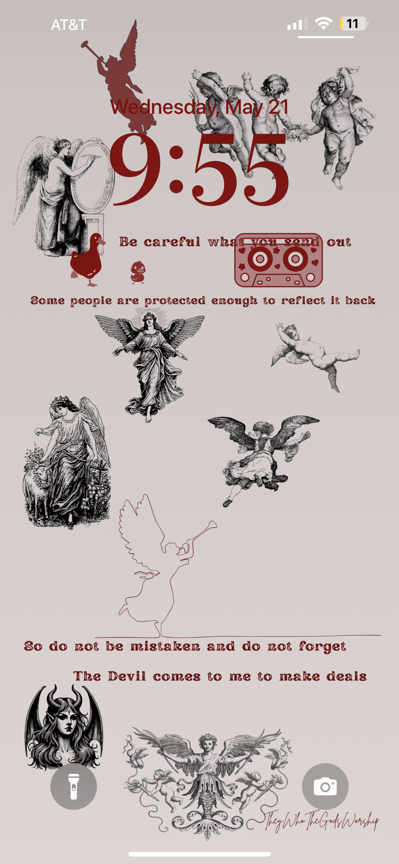 The Devil Comes To Me To Make Deals - Dark Academia Gothic Digital iPhone Lockscreen Wallpaper Poem