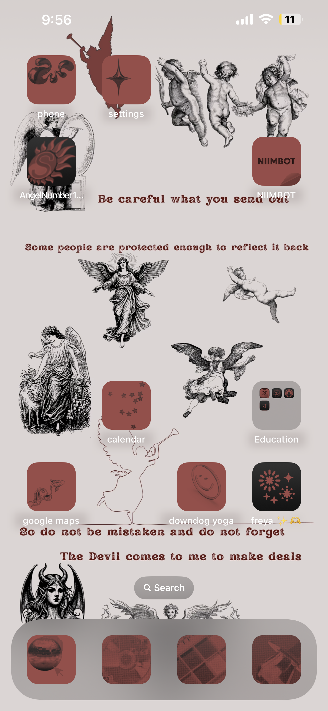 The Devil Comes To Me To Make Deals - Dark Academia Gothic Digital iPhone Lockscreen Wallpaper Poem