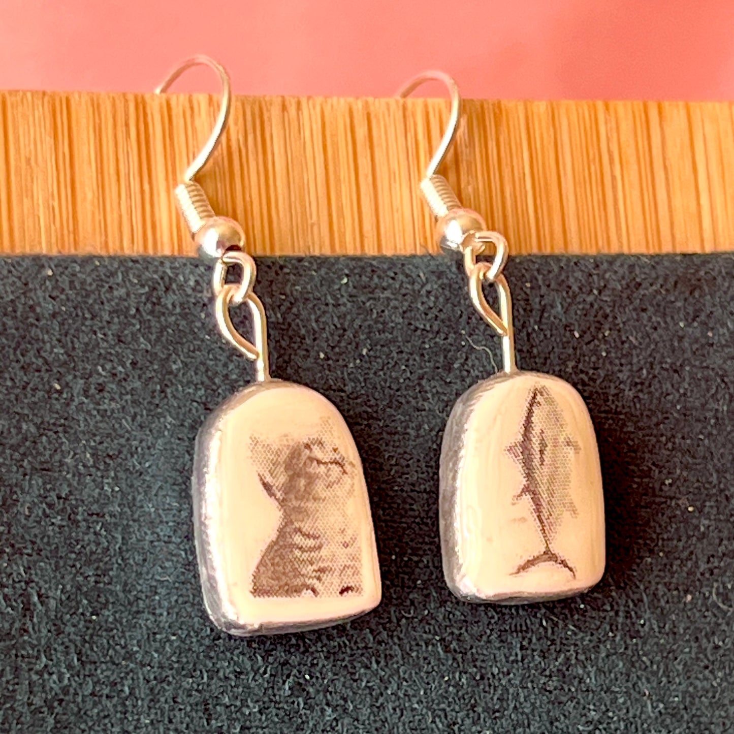 Kitten Craving Earrings | Fish Earrings | Handmade Dangle Earrings | Glossy Arch Earrings | Surreal Jewelry