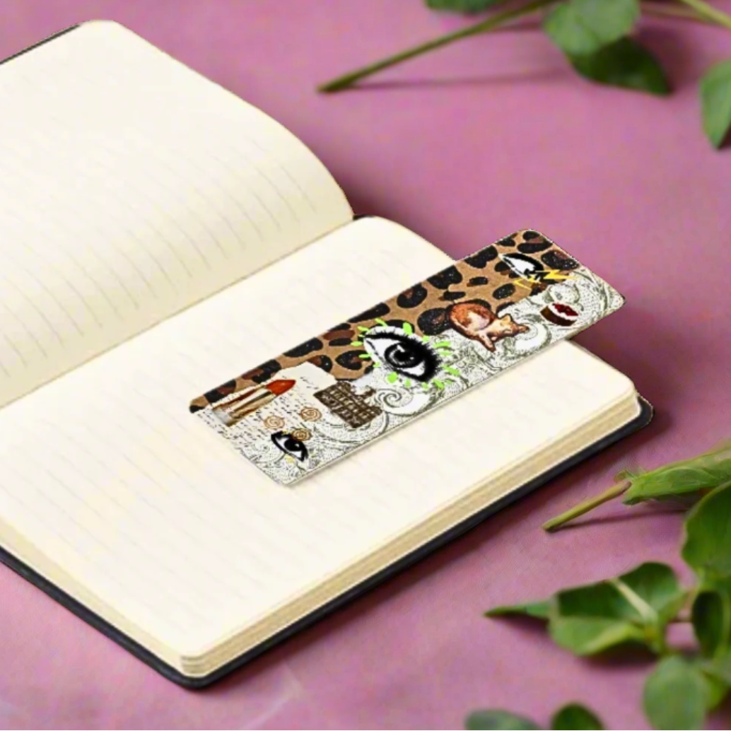 Y2K Neon Animal Print Collage Bookmark | Olive Made