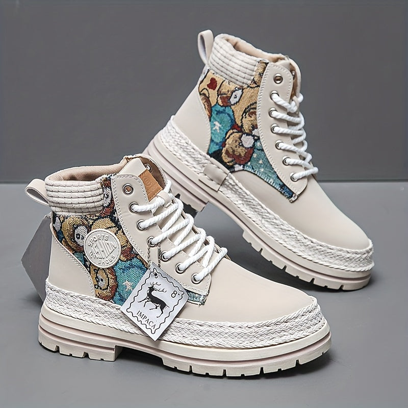 'carried on teddies' bear embroidered boots