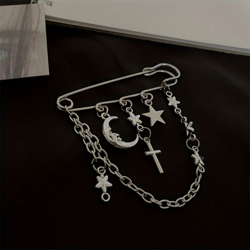 'i keep those celestial constellations on me' decorative adornment safety-pin