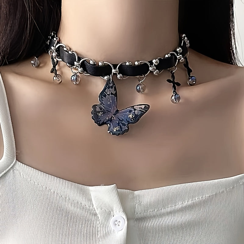 gothic fae butterfly choker