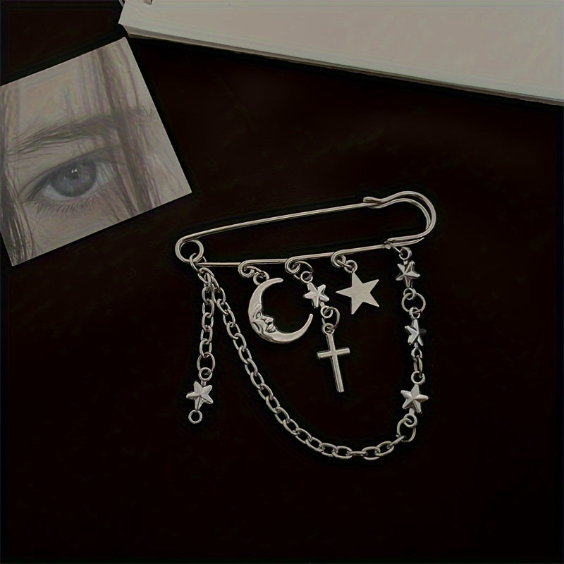 'i keep those celestial constellations on me' decorative adornment safety-pin