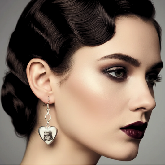 Halftone Heart Earrings | Handmade Polymer Clay Earrings | Glossy Pop Art Statement Earrings | Silver Plated Hooks | Y2K Retro Heart Jewelry