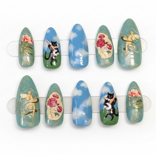 Bespoke Wilderkind Nails | Virgo Season | Cottagecore Dreams | 10 Nail Set