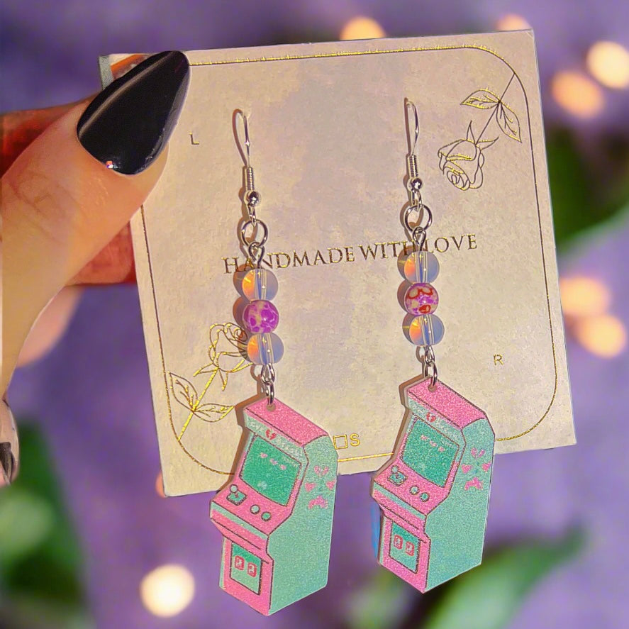 Opal & Purple Jasper Retrowave Arcade Earrings