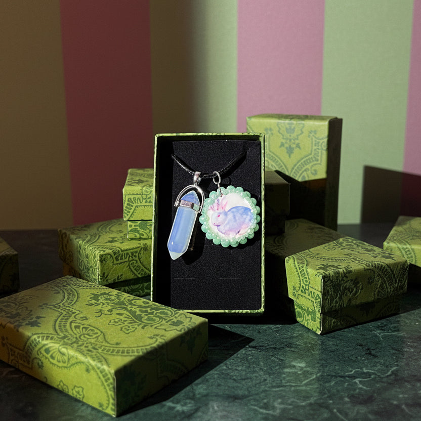 Magical Pearl Charm Necklace — Fairy, Pegasus, Jackalope & Unicorn Charms