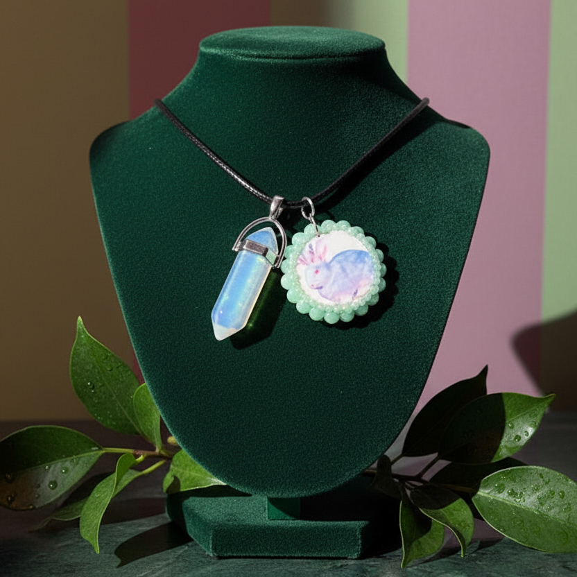 Magical Pearl Charm Necklace — Fairy, Pegasus, Jackalope & Unicorn Charms