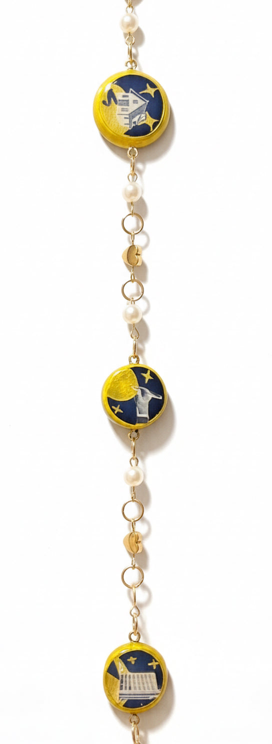 Cosmic Choker — Ethereal Metallic Collage Charm Necklace