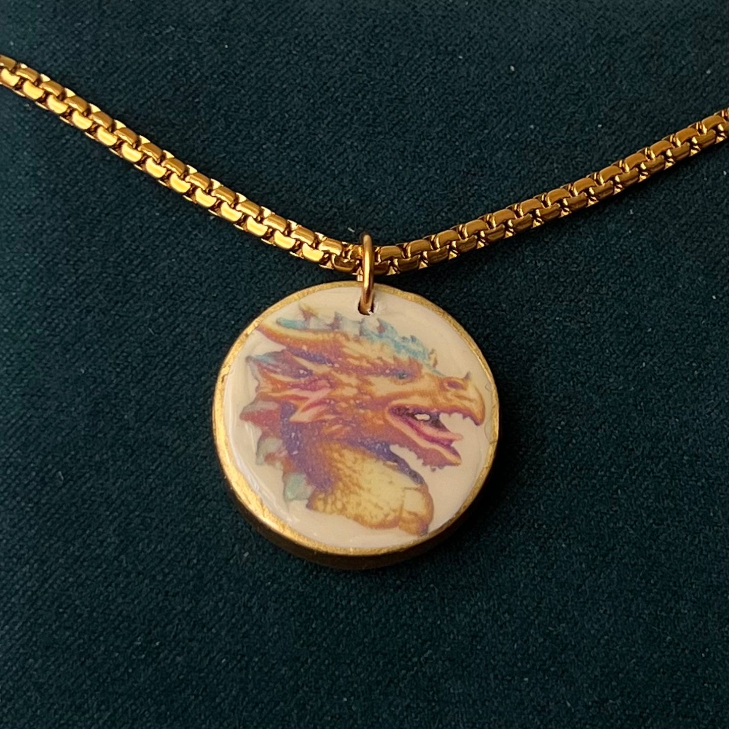 Dragon Charm Necklace | Fantasy 18k Gold-Plated Jewelry | Olive Made