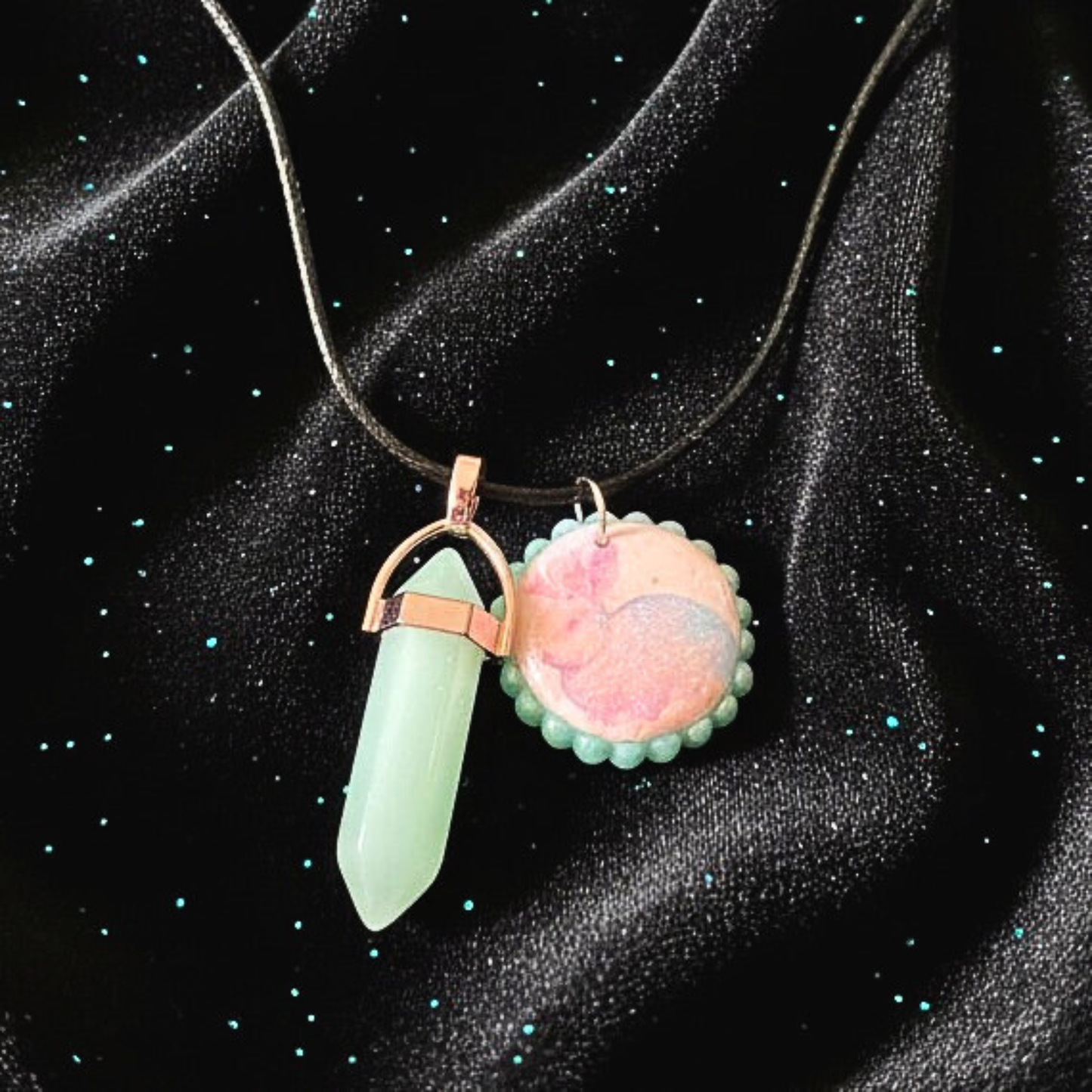 Blue Magic Charm Necklace | Blue Stag Arch Pendant or Iridescent Jackalope | 22” Adjustable Faux Leather Chain