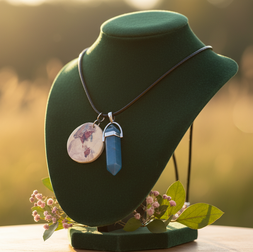 Mystical Fantasy Charm & Gem Necklace