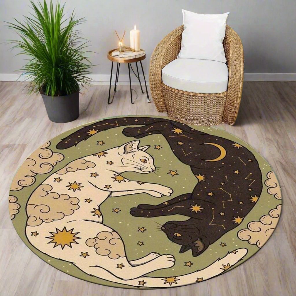 "ying completes yang" cat rug