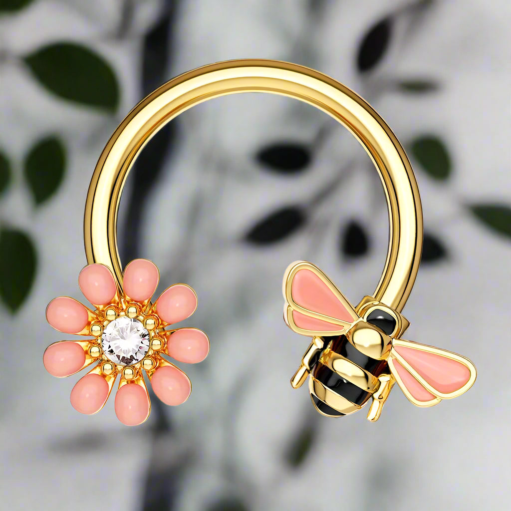 "bee golden" septum ring