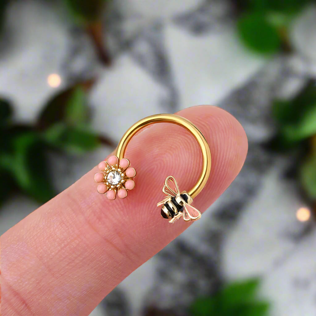 "bee golden" septum ring