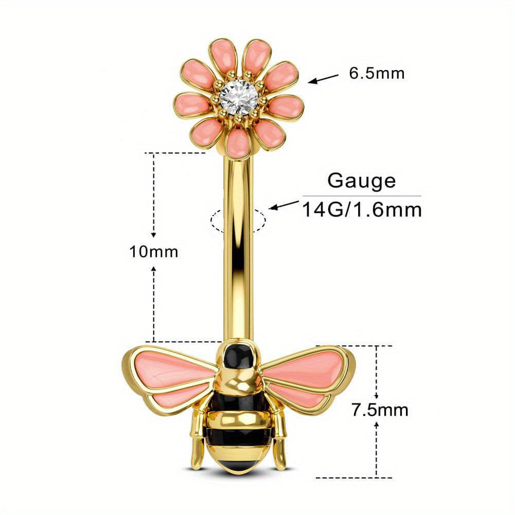 "bee golden" curved barbell