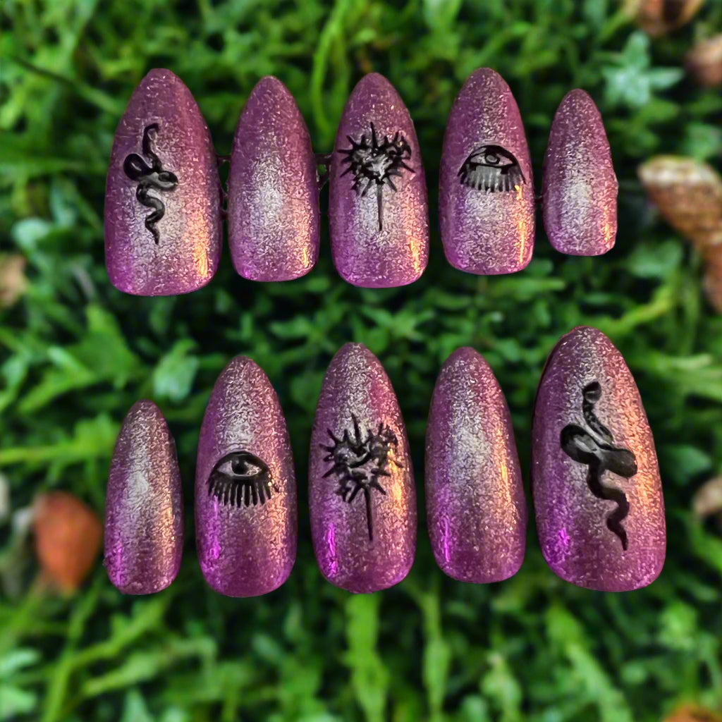 Simple Celestial Cowgirl Custom Press-on Nails